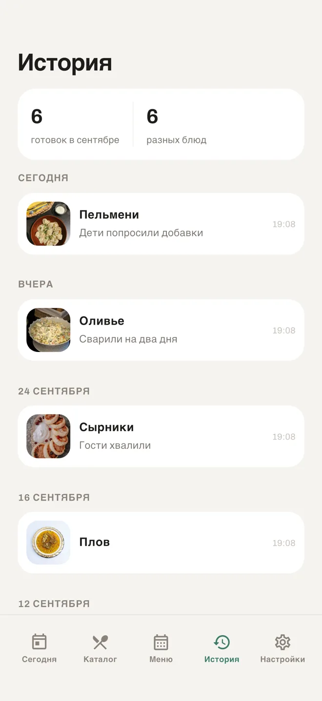 История приготовлений по дням